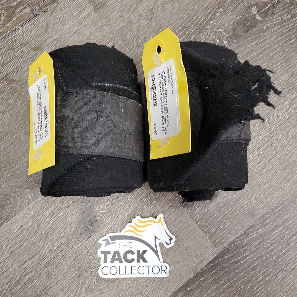 Pr Cotton Stretchy Leg Wraps *fair, clean, hairy, faded, rubs, torn & unstitched end, holes