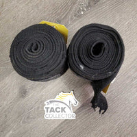 Pr Cotton Stretchy Leg Wraps *fair, clean, hairy, faded, rubs, torn & unstitched end, holes