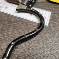 Curved LS High Port Sweet Iron Western Curb Bit, tooled silver edges *gc, clean, rusty, scrapes, oxidized