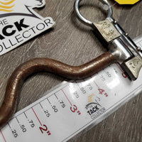 Curved LS High Port Sweet Iron Western Curb Bit, tooled silver edges *gc, clean, rusty, scrapes, oxidized
