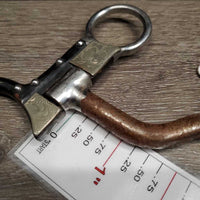 Curved LS High Port Sweet Iron Western Curb Bit, tooled silver edges *gc, clean, rusty, scrapes, oxidized

