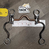Curved LS High Port Sweet Iron Western Curb Bit, tooled silver edges *gc, clean, rusty, scrapes, oxidized
