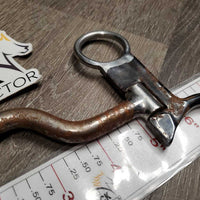 Curved LS High Port Sweet Iron Western Curb Bit, tooled silver edges *gc, clean, rusty, scrapes, oxidized
