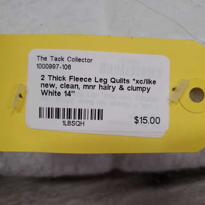 2 Thick Fleece Leg Quilts *xc/like new, clean, mnr hairy & clumpy