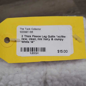 2 Thick Fleece Leg Quilts *xc/like new, clean, mnr hairy & clumpy