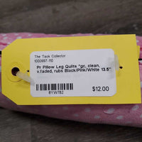 Pr Pillow Leg Quilts *gc, clean, v.faded, rubs
