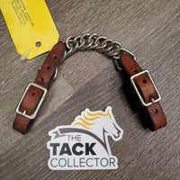 Narrow Leather & Chain Curb - Chin Strap, buckles *gc, clean, mnr stains, dents & scrapes
