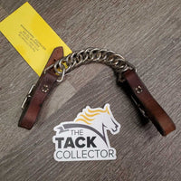 Narrow Leather & Chain Curb - Chin Strap, buckles *gc, clean, mnr stains, dents & scrapes
