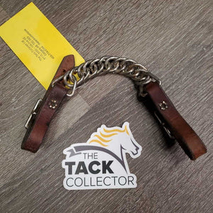 Narrow Leather & Chain Curb - Chin Strap, buckles *gc, clean, mnr stains, dents & scrapes