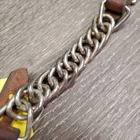 Narrow Leather & Chain Curb - Chin Strap, buckles *gc, clean, mnr stains, dents & scrapes
