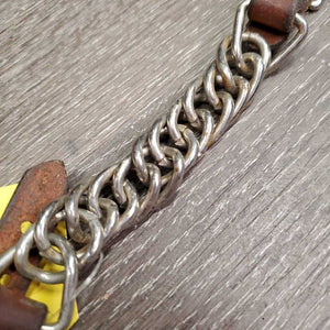 Narrow Leather & Chain Curb - Chin Strap, buckles *gc, clean, mnr stains, dents & scrapes