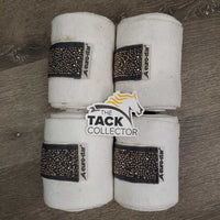 4 Fleece Polos, bling *gc, clean, clumps, stains, hair
