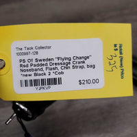 "Flying Change" Rsd Padded Dressage Crank Noseband, Flash, Chin Strap, bag *new
