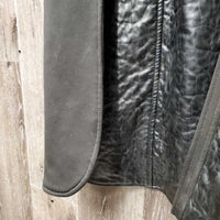 Dressage Shadbelly, Leather Panels, micro suede Collar *gc, tight button holes, dirty?dusty, older
