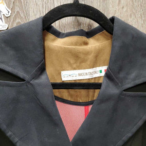 Dressage Shadbelly, Leather Panels, micro suede Collar *gc, tight button holes, dirty?dusty, older