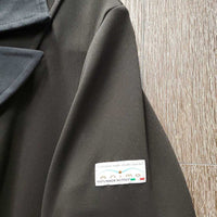 Dressage Shadbelly, Leather Panels, micro suede Collar *gc, tight button holes, dirty?dusty, older
