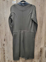 Dressage Shadbelly, Leather Panels, micro suede Collar *gc, tight button holes, dirty?dusty, older
