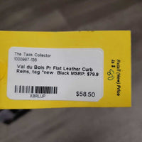 Pr Flat Leather Curb Reins, tag *new
