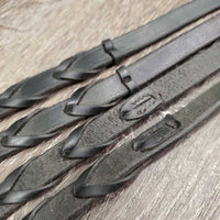Soft Narrow Leather Braided Reins *vgc/gc, clean, dirt residue, creases
