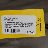 Soft Narrow Leather Braided Reins *vgc/gc, clean, dirt residue, creases