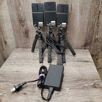 Tracking Camera System: Tracker, 3 Beacons, Watch, Headset/speaker, Tripod, Bag, 2x Chargers & 3 Cords *Works, Charges, No Manual, missing 2 USB Cords