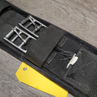 Nylon Web Dressage Girth, velcro neoprene liner, 2x els *gc, clean, dirty edges, residue, hairy, frayed tag
