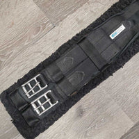 Cotton & Nylon Web Girth, Fleece edges, 2x els *gc, clean, faded, hairy, thin & clumpy edges, stains, folded cotton
