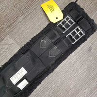Cotton & Nylon Web Girth, Fleece edges, 2x els *gc, clean, faded, hairy, thin & clumpy edges, stains, folded cotton
