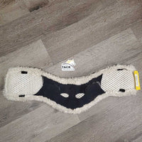 Anatomical Non Slip Neoprene & Sheepskin Girth Cover *fair/gc, cut top billets, hairy, clean, clumpy, dingy, snags, pills, hairy velcro
