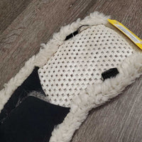 Anatomical Non Slip Neoprene & Sheepskin Girth Cover *fair/gc, cut top billets, hairy, clean, clumpy, dingy, snags, pills, hairy velcro

