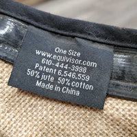 Jute Helmet Visor *gc, mnr dents, dirt & threads
