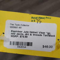Jute Helmet Visor *gc, mnr dents, dirt & threads
