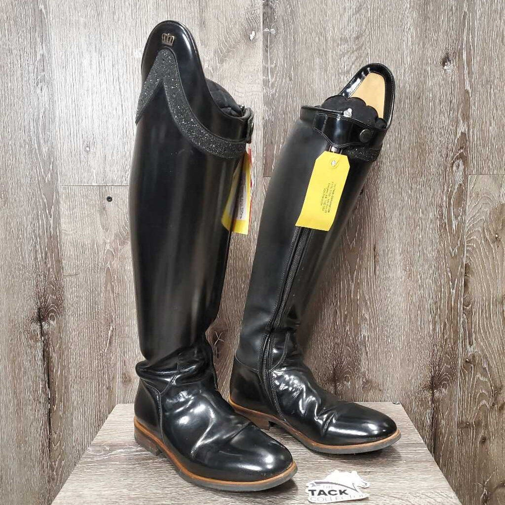 Dressage Boots, Bling, Zips, 2x Black Air Forms, Tan Bag *gc, clean, rubs, dusty