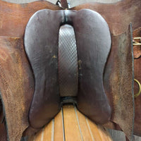 14 MW *5.5" F. Barrena & Hijus SRL Peruvian Saddle: Wood Stirrups, Latigo, Cinch, 2 Pads: Leather & Woven, Crupper, Tail Cover & Straps
