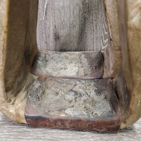 2 Wide Heavy Braided Western Stirrups, Rawhide Wrapped *gc, dirt, gunk, stains, rubs, rubs, scrapes, faded
