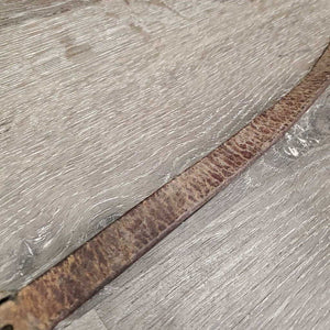 Narrow 1.5" Wide Tooled Leather Breastcollar, snap *gc/fair, older, dry, rubs, scrapes, dirty