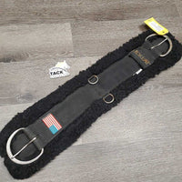 "WoolBack" Fleece & Nylon Cinch, 2 d rings *gc, clean, residue, hair, v.clumpy, rust
