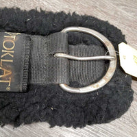 "WoolBack" Fleece & Nylon Cinch, 2 d rings *gc, clean, residue, hair, v.clumpy, rust
