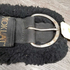 "WoolBack" Fleece & Nylon Cinch, 2 d rings *gc, clean, residue, hair, v.clumpy, rust