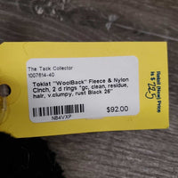 "WoolBack" Fleece & Nylon Cinch, 2 d rings *gc, clean, residue, hair, v.clumpy, rust
