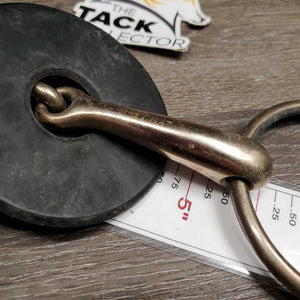 Hvy Med Loose Ring Snaffle Bit, 2 bit guards *gc/fair, v.scuffed & scratched, rubs, oxidized, clean? thick residue?