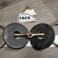 Hvy Med Loose Ring Snaffle Bit, 2 bit guards *gc/fair, v.scuffed & scratched, rubs, oxidized, clean? thick residue?
