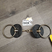 Hvy Med Loose Ring Snaffle Bit, 2 bit guards *gc/fair, v.scuffed & scratched, rubs, oxidized, clean? thick residue?
