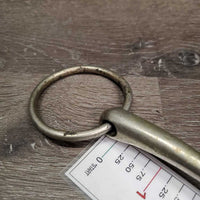 Thin Bradoon Loose Ring Snaffle Bit *gc, clean, stains, residue?gunk, v.chewed, scratches, older

