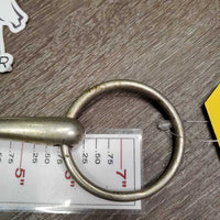 Thin Bradoon Loose Ring Snaffle Bit *gc, clean, stains, residue?gunk, v.chewed, scratches, older
