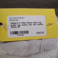 2 Thick Pillow Quilt Leg Quilts *gc, stains, hair, dirt, marker
