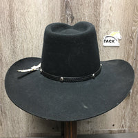 Felt Western Cowboy Hat, sewn in elastic chin strap, box *vgc, clean, stretched elastic, older, mnr sticker residue & hairy