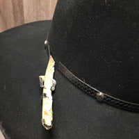 Felt Western Cowboy Hat, sewn in elastic chin strap, box *vgc, clean, stretched elastic, older, mnr sticker residue & hairy
