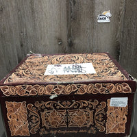 Felt Western Cowboy Hat, sewn in elastic chin strap, box *vgc, clean, stretched elastic, older, mnr sticker residue & hairy