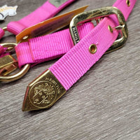 Nylon Halter, spring snap, metal plate, horseshoe design *xc, older